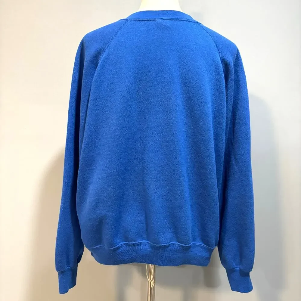 Vintage 90s Wile E Coyote Bah Humbug Christmas Sweatshirt Size Large Blue Looney